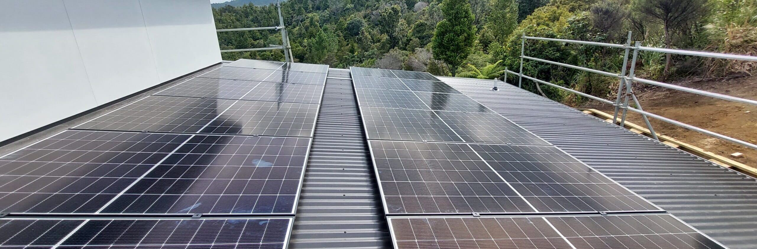solar panel double roof top country side